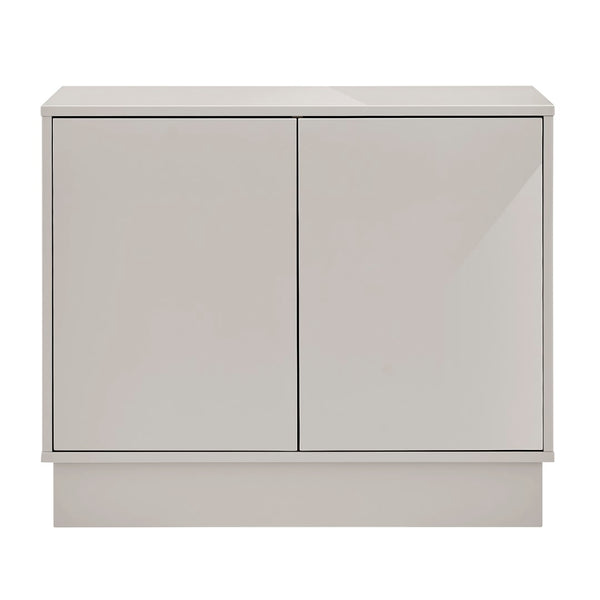 EuroStyle Tresero Cabinet in High Gloss Warm Gray