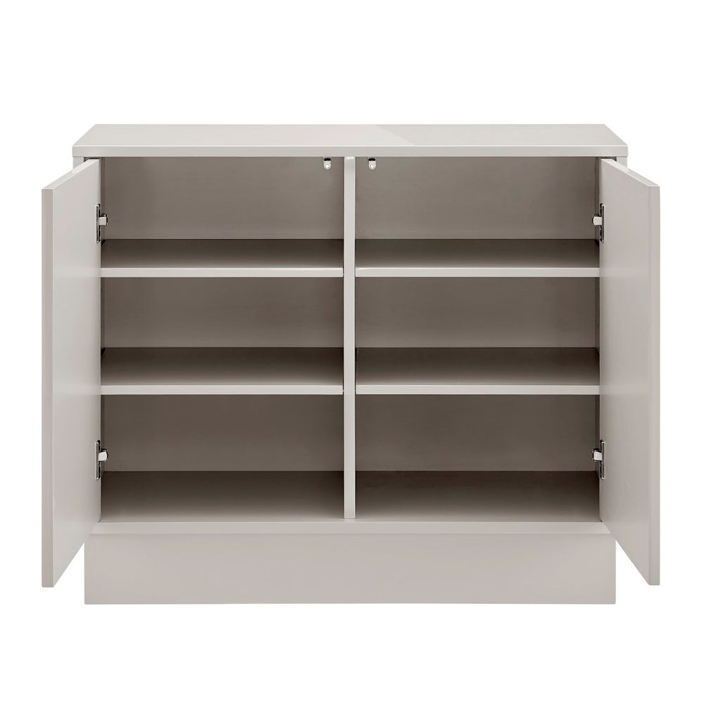 EuroStyle Tresero Cabinet in High Gloss Warm Gray