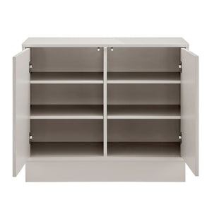 EuroStyle Tresero Cabinet in High Gloss Warm Gray