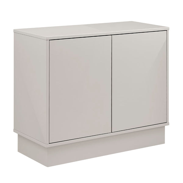 EuroStyle Tresero Cabinet in High Gloss Warm Gray