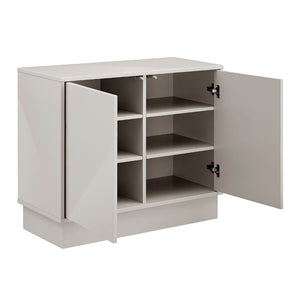 EuroStyle Tresero Cabinet in High Gloss Warm Gray