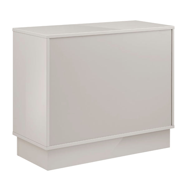 EuroStyle Tresero Cabinet in High Gloss Warm Gray