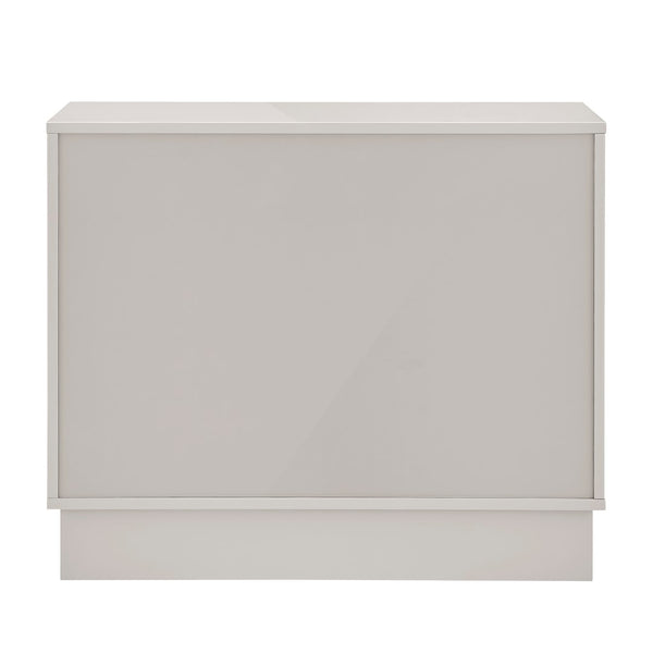 EuroStyle Tresero Cabinet in High Gloss Warm Gray