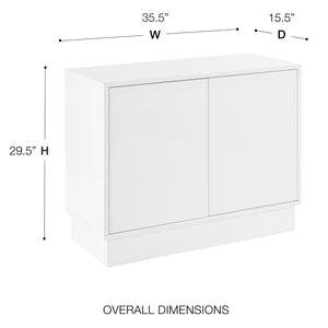 Tresero Modern Cabinet with Push Open Doors and Adjustable Shelves for Sleek Minimalist Storage