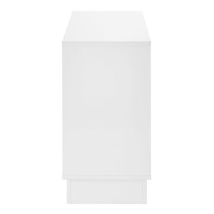 EuroStyle Tresero Lacquered Storage Cabinet with Push Open Doors for Sleek Modern Interiors High Gloss White 90648WHT-FA