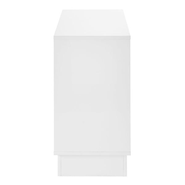 EuroStyle Tresero Lacquered Storage Cabinet with Push Open Doors for Sleek Modern Interiors High Gloss White 90648WHT-FA