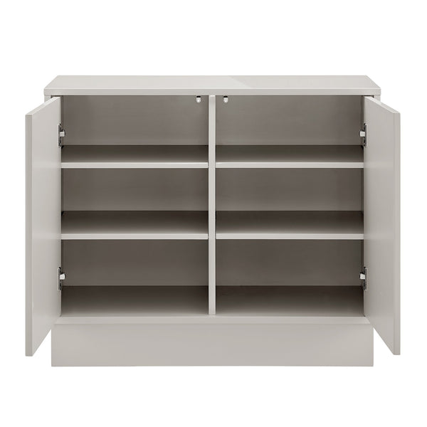 Tresero Modern Cabinet with Push Open Doors and Adjustable Shelves for Sleek Minimalist Storage