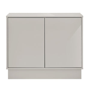 EuroStyle Tresero Lacquered Storage Cabinet with Push Open Doors for Sleek Modern Interiors High Gloss Warm Gray 90648WMGRY-FA