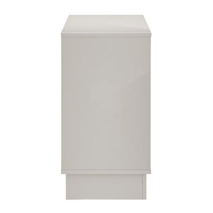 EuroStyle Tresero Lacquered Storage Cabinet with Push Open Doors for Sleek Modern Interiors High Gloss Warm Gray 90648WMGRY-FA