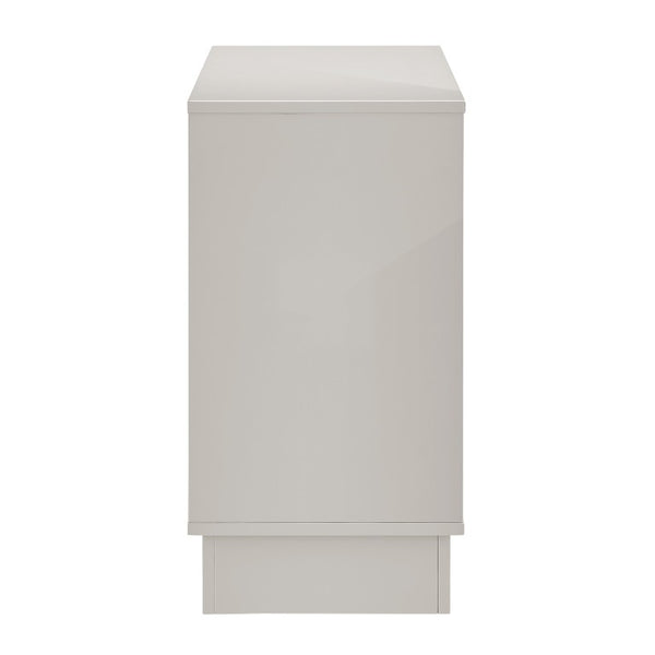 EuroStyle Tresero Lacquered Storage Cabinet with Push Open Doors for Sleek Modern Interiors High Gloss Warm Gray 90648WMGRY-FA