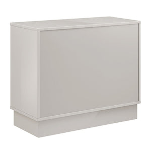 EuroStyle Tresero Lacquered Storage Cabinet with Push Open Doors for Sleek Modern Interiors High Gloss Warm Gray 90648WMGRY-FA