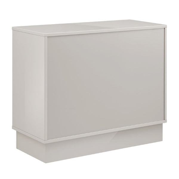 EuroStyle Tresero Lacquered Storage Cabinet with Push Open Doors for Sleek Modern Interiors High Gloss Warm Gray 90648WMGRY-FA
