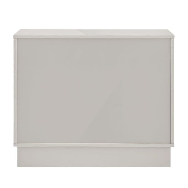 EuroStyle Tresero Lacquered Storage Cabinet with Push Open Doors for Sleek Modern Interiors High Gloss Warm Gray 90648WMGRY-FA
