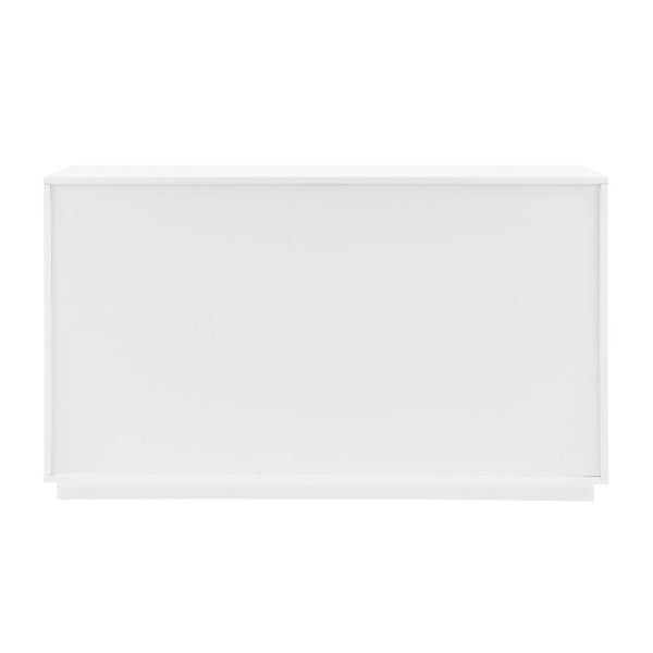EuroStyle Tresero Six Drawer Lacquered Sideboard Bold Navy Gloss Contemporary Dining Storage High Gloss White 90649WHT-KIT