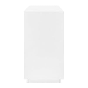 EuroStyle Tresero Six Drawer Lacquered Sideboard Bold Navy Gloss Contemporary Dining Storage High Gloss White 90649WHT-KIT
