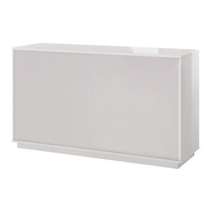 EuroStyle Tresero Six Drawer Lacquered Sideboard Bold Navy Gloss Contemporary Dining Storage High Gloss Warm Gray 90649WMGRY-KIT