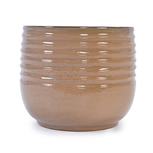 English Elm Set Of 3 Antique Bronze Ceramic Flowerpots - Elegant Modern Planters For Indoor & Outdoor Styling W3273P321466-GIGA