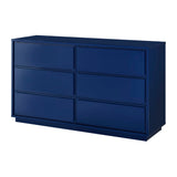 EuroStyle Tresero Dresser in High Gloss Deep Blue