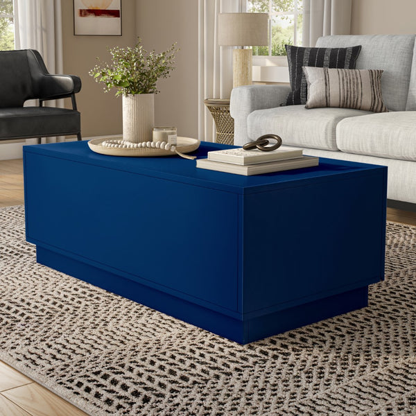 EuroStyle Tresero Coffee Table in High Gloss Deep Blue