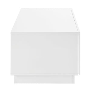 EuroStyle Tresero Lacquer Coffee Table with Hidden Push Drawer for Minimalist Living Rooms 90651-WHT