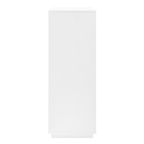 EuroStyle Tresero Four Drawer Lacquer Chest Sleek Push Open Storage for Modern Bedrooms 90652WHT-KIT
