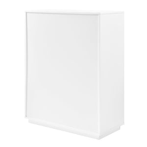 EuroStyle Tresero Four Drawer Lacquer Chest Sleek Push Open Storage for Modern Bedrooms 90652WHT-KIT