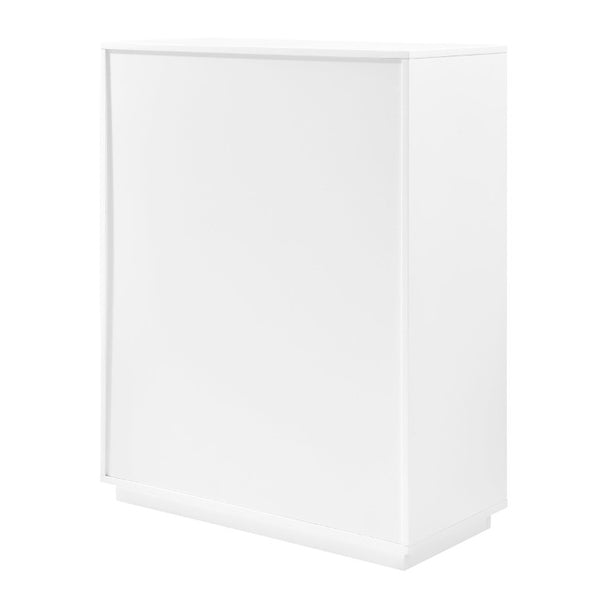 EuroStyle Tresero Four Drawer Lacquer Chest Sleek Push Open Storage for Modern Bedrooms 90652WHT-KIT