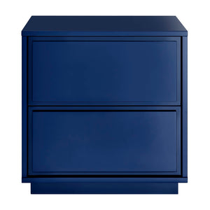 EuroStyle Tresero Nightstand in High Gloss Deep Blue
