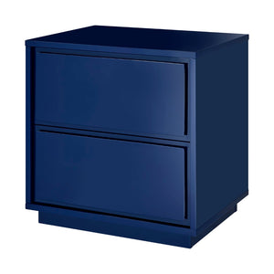 EuroStyle Tresero Nightstand in High Gloss Deep Blue