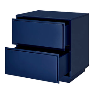 EuroStyle Tresero Nightstand in High Gloss Deep Blue