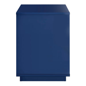 EuroStyle Tresero Nightstand in High Gloss Deep Blue