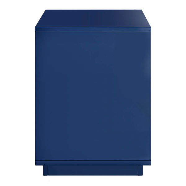 EuroStyle Tresero Nightstand in High Gloss Deep Blue