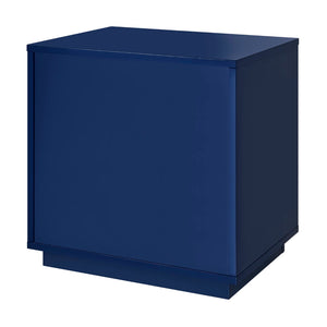 EuroStyle Tresero Nightstand in High Gloss Deep Blue