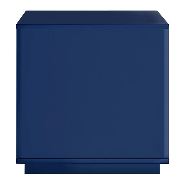 EuroStyle Tresero Nightstand in High Gloss Deep Blue