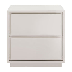 EuroStyle Tresero Nightstand in High Gloss Warm Gray