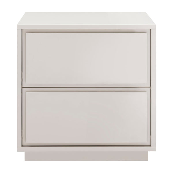 EuroStyle Tresero Nightstand in High Gloss Warm Gray