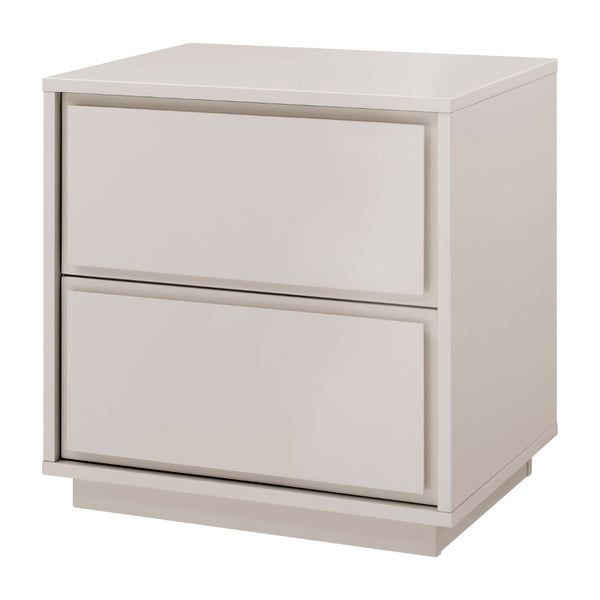 EuroStyle Tresero Nightstand in High Gloss Warm Gray