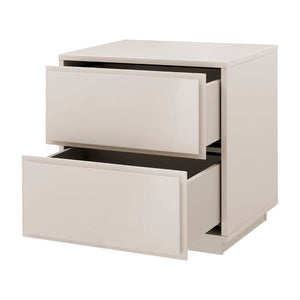 EuroStyle Tresero Nightstand in High Gloss Warm Gray