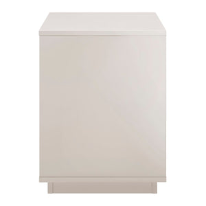 EuroStyle Tresero Nightstand in High Gloss Warm Gray
