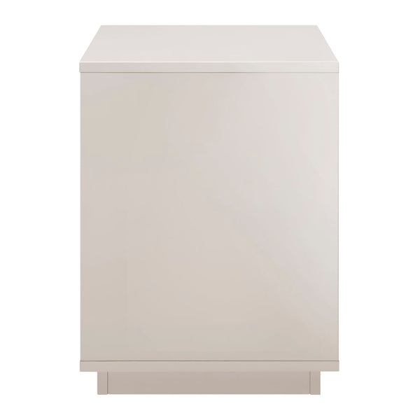 EuroStyle Tresero Nightstand in High Gloss Warm Gray