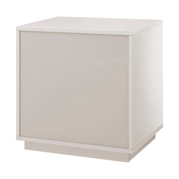EuroStyle Tresero Nightstand in High Gloss Warm Gray