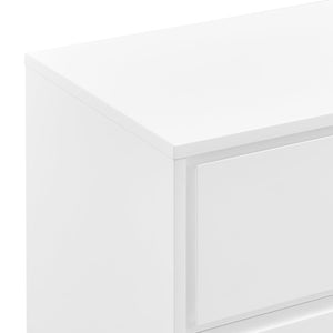 EuroStyle Tresero Lacquer Side Table with Push Open Drawers for Modern Minimalist Interiors High Gloss White 90655-WHT