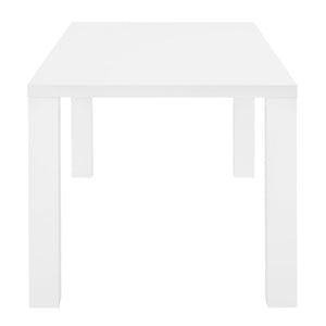 EuroStyle Tresero Rectangular Lacquer Dining Table Seats Six for Modern Minimalist Spaces 90656WHT-KIT