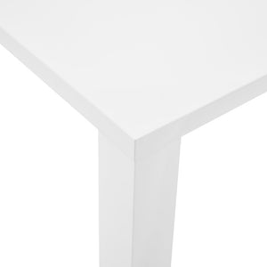 EuroStyle Tresero Rectangular Lacquer Dining Table Seats Six for Modern Minimalist Spaces 90656WHT-KIT