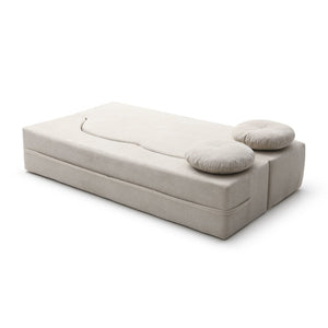 English Elm 2-in-1 Folding Floor Sofa Foam Sleeper Twin Futon Couch for Compact Living Spaces Khaki W1117P419831