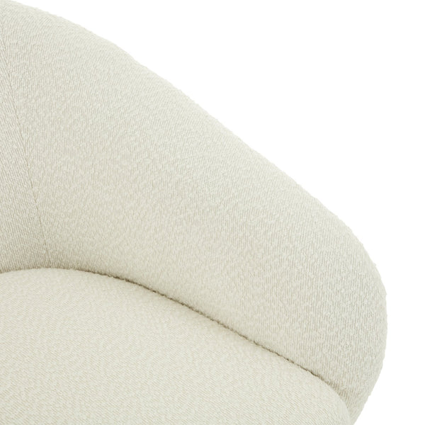 English Elm Christopher Knight Home® - Modern 360° Swivel Boucle Accent Chair Cream White — Plush Barrel Seat, Compact 300 lb Capacity, Stylish N765P292088W