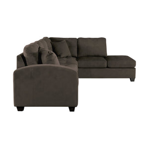 English Elm 2-piece Tufted Microfiber Sectional Reversible Chaise Pocket Coil Modern Living Room Chocolate B011S01323