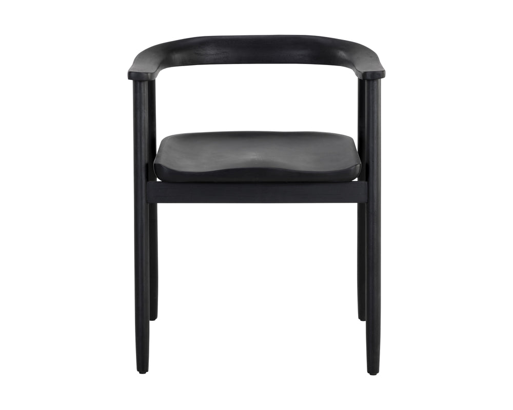 Sunpan Jeremy Mid-Century Dining Armchair - Exquisite Acacia Wood Craftsmanship for Timeless Elegance Black