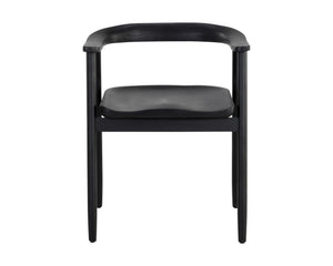Sunpan Jeremy Mid-Century Dining Armchair - Exquisite Acacia Wood Craftsmanship for Timeless Elegance Black