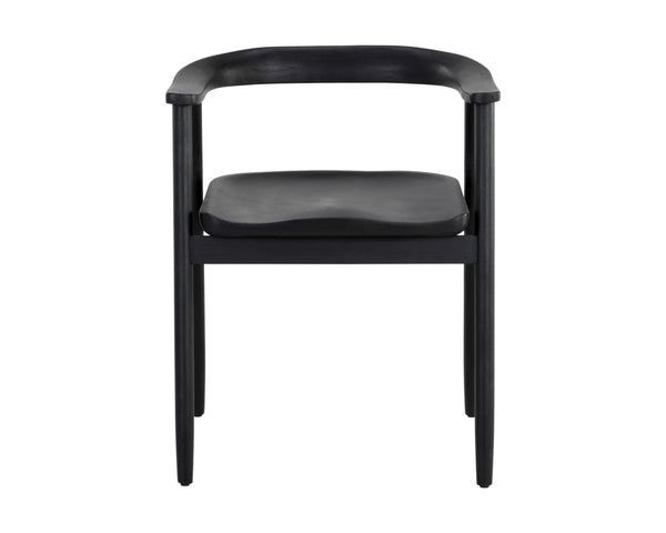 Sunpan Jeremy Mid-Century Dining Armchair - Exquisite Acacia Wood Craftsmanship for Timeless Elegance Black